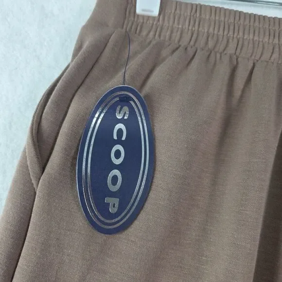 Scoop Front Seamed Wide Leg Pants Woman's XS Brown Pockets Casual Business NWT - Picture 7 of 9